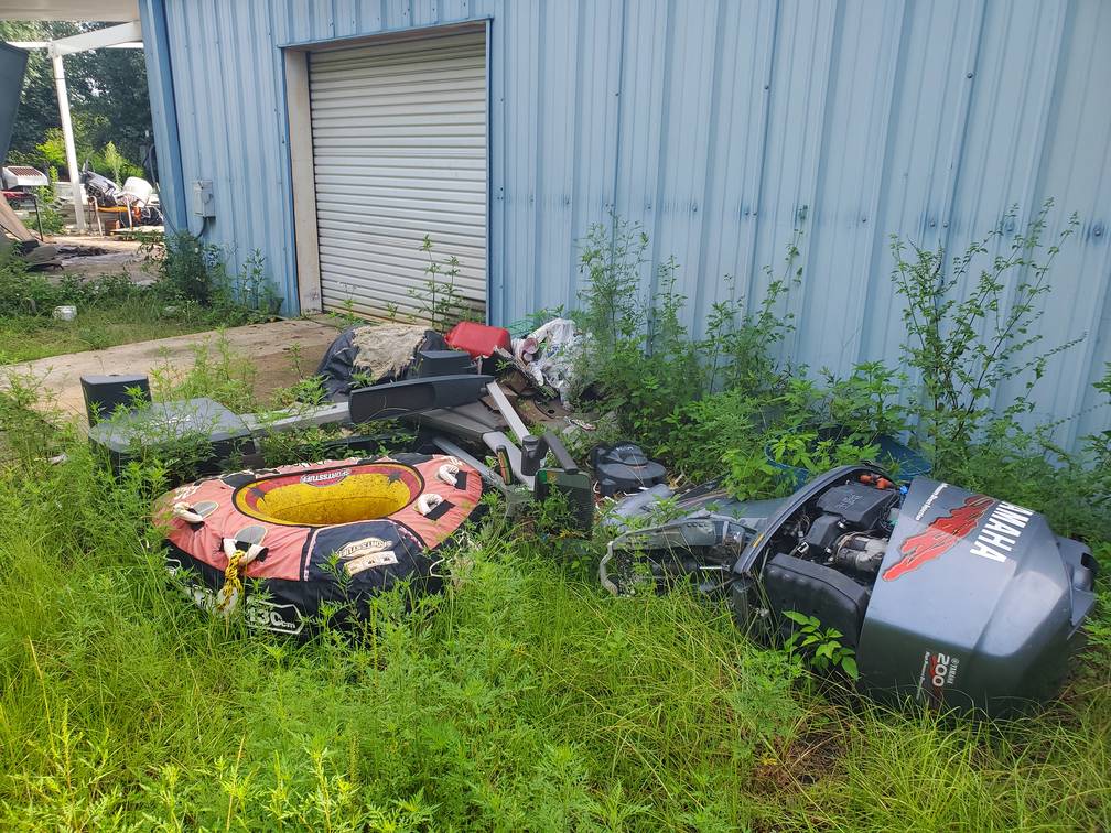 Boating Gear And Engine Outside Junk Removal Service Something Old Salvage 6505 North W Street Pensacola FL 32505 850 758 9900 www.somethingoldsalvage.com