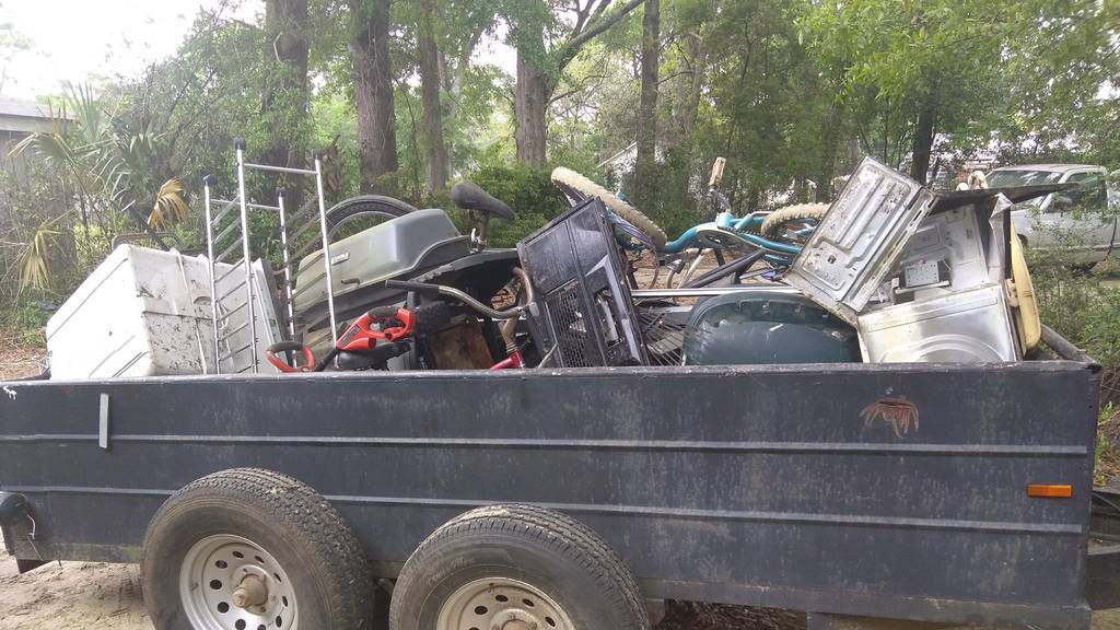 Trailer Filled With Junk Junk Removal Service Something Old Salvage 6505 North W Street Pensacola FL 32505 850 758 9900 www.somethingoldsalvage.com